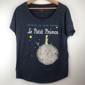 Out of Print Le Petit Prince T-Shirt Antoine de Saint Exupery Blue-Gray Size M